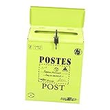 SOIMISS Vintage Wandbriefkasten Robustem Eisen mit Schloss Abschließbarer Briefkasten im Retro Stil Platzsparend Wetterbeständig für Hausnummer Vielseitig als Postbox und Wanddekoration