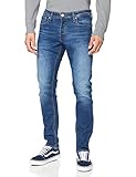 Herren Jack & Jones Slim Fit Jeans Glenn Skinny Tapered JJI Glenn ORIGINAL AM, Farben:Dunkelblau-2, Größe Jeans:32W / 32L