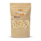 Erdnüsse naturbelassen 1kg - ungesalzen & ungeröstet - knackige Erdnüsse ohne Salz & ohne Öl - ohne Schale & ohne Haut - ganze Kerne blanchiert - Erdrnüsse Natur - NussFuchs (1kg Beutel)