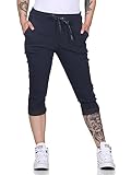 simaranda Damen Capri Bermuda Kurze Hose Shorts für den Strand Sweatpants Sommerhose 8264 (as3, Numeric, Numeric_34, Numeric_40, Regular, Regular, Navy)