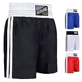 Farabi Sports Pro Boxshorts für Boxtraining Punching Sparring Fitness Gym MMA Muay Thai Kickboxshorts (Medium, Black)