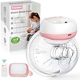 Jheppbay Milchpumpe Elektrisch Tragbar Freihändig - 50% HöHere Milchleistung mit BPA-Frei Silikon BlüTenblatt Design, Einstellbar 3 Modi 12 Stufen Breast Pump mit Fernbedienung (Rosa, 1er-Pack)