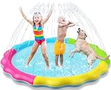 Tosekry Bunte Kinder Splash Pad mit Antirutschfunktion, Wasserspielzeug Kinder Outdoor Spielzeug, 170CM Hundepool, Wassersprinkler Kinder Wasserspiel Wasserspielmatte Gartenspielzeug Kinder