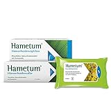 Hametum Hämorrhoiden Set | 25g Salbe, 10 Zäpfchen und Feuchtpflegetücher | pflanzliches Arzneimittel mit Hamamelis | entzündungshemmend | lindert Juckreiz und Brennen | gut verträglich