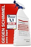 STOPPEX AKTIV Profi Schimmelentferner für Wand, Bad & Silikonfugen – Extra starkes, chlorhaltiges Anti-Schimmel Spray mit Stoppex Aktiv-Formel | Schimmelspray gegen Schimmel & Stockflecken