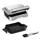 Tefal OptiGrill 4in1 Kontaktgrill mit Backschale, Aufklappbar, Tischgrill, 9 Programme, Garstufenanzeige, Elektrogrill, Backofen, GC776D10