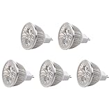 Daroplo 5 Stücke 4 x 1W GU5.3 MR16 12V Warmweiss LED-Licht Lampe Birne Scheinwerfer