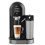 Cecotec Semiautomatischer Kaffee Instant Power-ccino 20 Chic Nera Serie. für gemahlenen Kaffee und Kapselkaffee 20 Riegel, Milchtank 0,7 ml, Wassertank 1,7 l.