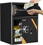 70L Einwurftresor | Deposittresor | Tresor mit Einwurfschlitz | Briefkasten Safe | Depository Safes | Deposit Safe mit Drop-Slot | Codeschloss und Schlüsseln, 52*40*35cm,für Bargeld, Büro, Zuhause