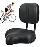 Oversize Fahrradsitz - Universalsattel mit Rückenlehne, breiter Fahrradsitz aus PU-Leder, ergonomische Komfortpolsterung aus dickem, stabiles Ersatzdreirad | Support