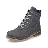Rieker Damen Schnürstiefeletten Y7424, Frauen Stiefeletten,uebergangsschuhe,uebergangsstiefel,Chukka Boots,schnürboots,grau (45),41 EU / 7.5 UK