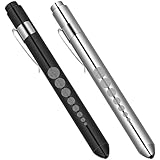 2PC-weißes Licht-Pupillenlicht flintronic Diagnostikleuchte Pupillenleuchte Medizinische Penlight, Wiederverwendbare Diagnostische LED Stiftlampe, Taschenlampe Lichtgriffel mit Taschenclip für Ärzte