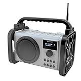 Soundmaster DAB80SG Baustellenradio mit DAB+ UKW Bluetooth und Li-Ion Akku IP44 Staub- und spritzwassergeschützt …