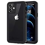 Lanhiem für iPhone 12 Hülle, IP68 Wasserdicht Handyhülle iPhone 12 Case 360 Grad Schutzhülle, Stoßfest Staubdicht Outdoor Panzerhülle mit Eingebautem Displayschutz, Schwarz