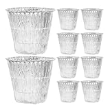 FUTUREORYY 10 Einweg Aluminium Fettauffangschalen Mittelgroß Hitzebeständig Vielseitig für Grill Backen und Dämpfen mit Großem Fassungsvermögen für Outdoor und Picknick