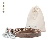 FREUDENTIER Hundeleine 2m aus zertifiziertem Leder - Verstellbare Führleine - Handmade in EU - Hundeleine grosse Hunde, mittelgroße & kleine Hunde - Lederleine (Dark Chocolate, 25mm breit)