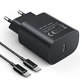 USB C Ladegerät 25W Schnellladegerät USB C Netzteil mit PD 3.0 USB C ladekabel 1.8M, Ladegerät USB C für Apple iPhone 16/15/iPhone 15 Plus/iPhone 15 Pro//iPad, Samsung S24 S23 S22 S21 S20 S10 S9