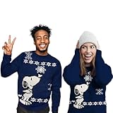 The Peanuts Winterpullover Unisex - Snoopy Winter Strick Pullover Sweatshirt Ugly Sweater für Herren & Damen Blau (as3, Alpha, x_l, Regular, Regular)