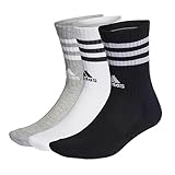 adidas, Set Di 3 Paia Di Calze Alte, Socken, Mittel Graue/Weiß/Schwarz/Weiß, M, Unisex-Adult