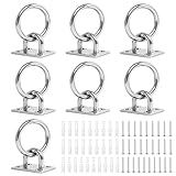 VUTYNKO Augplatte Edelstahl Set, 7 Stück M5 Decksplatte mit Öse Ring, 304 Edelstahl Ösenplatte für Aufhängen von Gegenständen Befestigungshaken Wandhalterung Sonnensegel Befestigung Deckenhaken