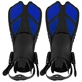 outdoorm 1 Paar verstellbare Schwimmflossen TPR mit offenem Absatz, Lange Tauchflossen zum Schnorcheln (M)