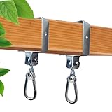 Spielturmking® Schaukelhaken 90x90 [2 Stück] Stahl verzinkt - Schaukelschelle mit Nylonlager und Karabinerhaken flüsterleise Schaukel Befestigung Schaukelhaken für Holzbalken 9x9 Schaukel Aufhängung