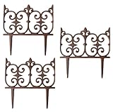 3er Set Beetzaun Gusseisen Beetstecker Beeteinfassung Zierzaun Metall Gusseisen Landhausstil nostalgischer Landhausstil 20