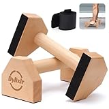 Liegestützgriffe 2 Push Up Bars Holz Parallettes gelenkschonende Liegestützgriffe Calisthenics Equipment Fitnessgeräte für zuhause Handstand & Liegestütze S