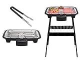 Tristar Vielseitiger Elektrogrill mit Grillzange - als Standgrill und Tischgrill nutzbar - ideal fürs Camping