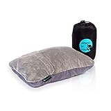 Altera la Vita Reise-Kissen Nackenkissen aus zerkleinertem Memory Foam - dadurch komprimierbar - für Flugzeug Bahn Auto Outdoor Camping, Ultraleicht klein kuschelweich