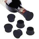 Vicloon Silikon Kronkorken, Weinflasche Caps/Bier Sealer Abdeckung Wiederverwendbar, für Wein, Champagner, Bier, Kohlensäurehaltige Getränke - 6 Stück, Schwarz