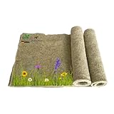 pemmiproducts Nagerteppich aus 100% Hanf, 120 x 50 cm, ca. 5 mm dick, 2er Pack, (EUR 7,35 je Stück), Nagermatte, Hanfmatte geeignet als Käfig Bodenbedeckung, Nager-Teppich