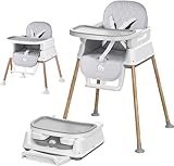 Bellababy 3in1 Baby Hochstühle ab Geburt, Kinderhochstuhl Klappbar,Babystuhl Sitz Verstellbarer Umwandelbarer Babyhochstuh mit Sicherheitsgurte,Tablett,Kompakt/Tragbar ab 6 Monate bis 6 Jahre