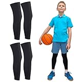 2 Paar Beinlinge Lange Knee Sleeves Leg Warmers Kompressions Beinabdeckungen Kinderschutz Oberschenkel Waden Stulpen Wadenwärmer Jungen Mädchen Beinlinge Radsport Herren Teenager Basketball Laufsport