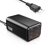 USB C Ladegerät,120W Netzteil,6-Port USB Mehrfach Schnellladegerät,GaN Charger Kompatibel mit Handys， iPad Pro/Air,iPhone 15 Pro Max/14 Pro Max/14/13/12/11,Samsung Galaxy S23 Ultra/S22