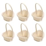 Vasemele 8 Stück Blumenkörbchen Hochzeit Kleiner Rattan Korb Weidenkorb mit Henkel Geflochtener Blumenkorb Mini Blumenkorb Streukörbchen Hochzeit Kleiner Korb mit Henkel Geschenkkorb Leer