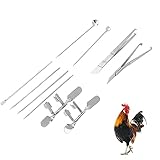petjoyful 10 Stück Edelstahl Bauernhof Viehzucht Huhn Henne Hahn Kapaun Werkzeug Ausrüstung Brüterei Kit