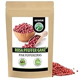 Pfeffer rosa ganz (125g), Pfefferkörner rosa 100% naturrein, Beerenpfeffer natürlich ohne Zusätze, vegan, Rosa Pfeffer