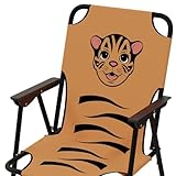 Kinder Outdoor Campingstuhl Klappstuhl Campingstuhl Outdoor Camping klappbar Stahl pulverbeschichtet vers. Motive, Farben:Tiger
