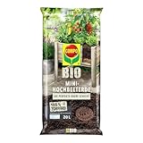 COMPO BIO Mini-Hochbeeterde, Ideal als obere Schicht im Mini-Hochbeet, Blumenerde, Torffrei, 20 L, Braun