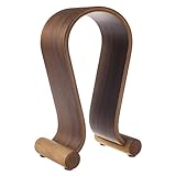 Maclean MC-815 Kopfhörerständer aus Holz | Universal Halter für Over-Ear Headsets | Stabil & Dekorativ | Kopfhörerhalter für Büro Studio Zuhause (Walnuss)
