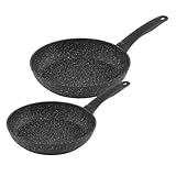KUHN RIKON EASY INDUCTION Marble Set Ø 24/28 cm, Bratpfannen geeignet für alle Herdarten, Pfannenset aus Aluminium