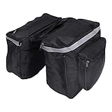 AYKANING Packtaschen Fahrrad,Fahrradtasche Wasserdicht 25L Mountain Road Fahrrad-Rack-Zurück Rear Seat Heckträger Trunk Doppel Pannier Bag Zurück Regen Cover und rot(Black)