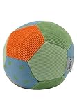 Sterntaler Stoffball Dino Rexi - Baby Stoffball aus Feinfrottee und Ringeljersey - Baby Spielzeug mit Rassel - Babyball zum Greifen und Spielen, steingrün