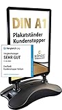 Dreifke Kundenstopper Keitum Wind Line DIN A1 schwarz | beidseitig für 2 Plakate | stabiler Fuß für sicheren Stand bei Wind und Wetter | entspiegelte Schutzscheiben | Plakatständer Aufsteller