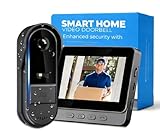 Video Türklingel mit Kamera, IP65 Wasserdicht Drahtlose Funk-Türklingel mit 4,3” Display Gegensprechanlage mit 170° Weitwinkel Nachtsicht und Zwei-Wege-Sprache 1080P HD Kabellos Türklingel