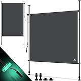 KESSER® Klemmmarkise Senkrechtmarkise außen 150x310cm Ausziehbar & Blickdicht | Vertikalmarkise mit Handkurbel ohne Bohren | Balkon-Sichtschutz & Windschutz für Garten & Terrasse Wasserfest Anthrazit