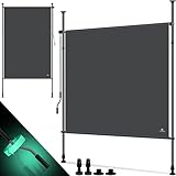 KESSER® Klemmmarkise Senkrechtmarkise außen 200x310cm Ausziehbar & Blickdicht | Vertikalmarkise mit Handkurbel ohne Bohren | Balkon-Sichtschutz & Windschutz für Garten & Terrasse Wasserfest Anthrazit