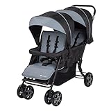 Bebeconfort Teamy Zwillings-Kinderwagen, Kompatker Geschwister-Kinderwagen, nutzbar ab der Geburst bis ca. 3,5 Jahre, 0-22 kg, Shadow Block