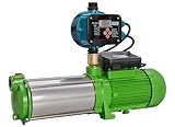 CHM GmbH® Gartenpumpe Edelstahl Kreiselpumpe 1100 Watt 6 Bar 5100 L/h Wasserpumpe mit Druckschalter und Trockenlaufschutz